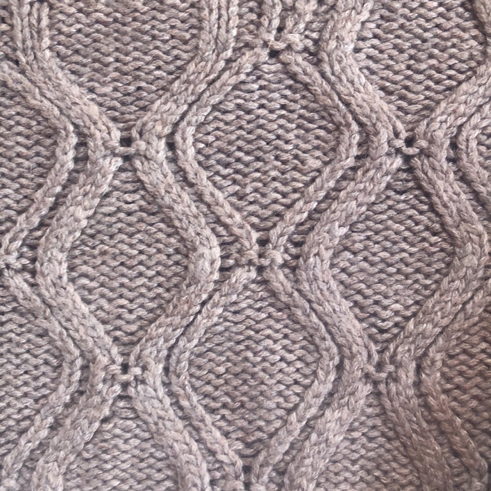 LOFT ANN TAYLOR Boatneck Cable Knit Sweater - Tan- Medium - Picture 4 of 10